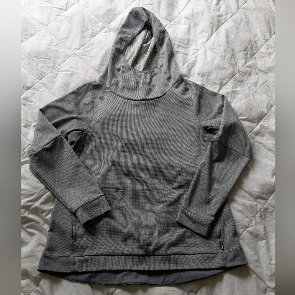 REI Co-Op Women's XL‎ Gray Women's Pullover Cowl Neck Waffle Hooded Sweater